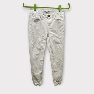 Paige Skyline Crop White Denim Jeans Slim Fit Size 26‎